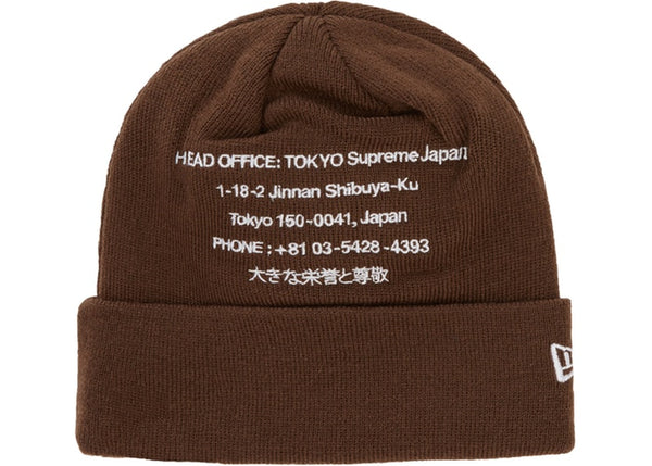 Supreme x NEW ERA HQ Box Logo Beanie brown FW19 DS